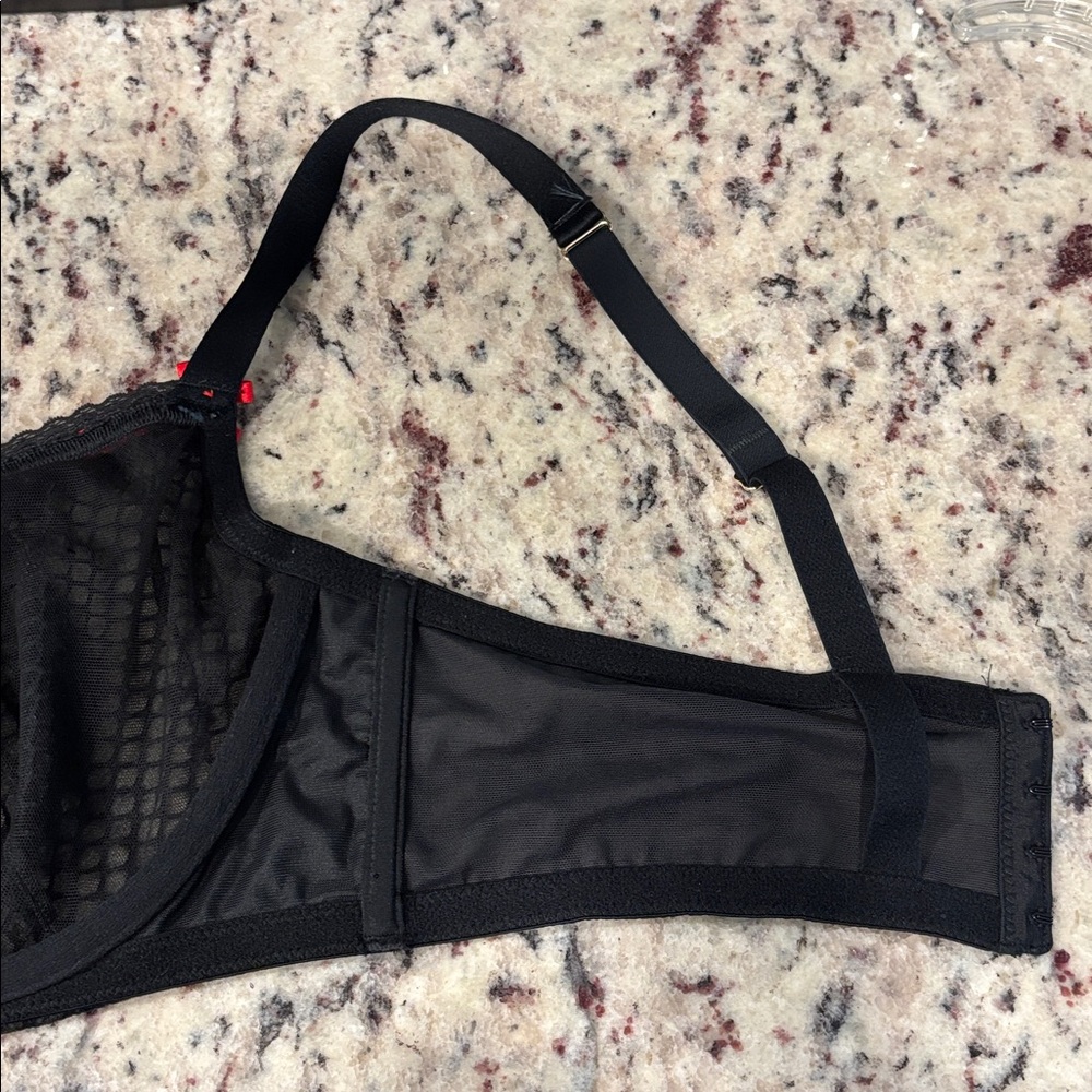 40DD Cacique Unlined Balconette Bra Bow Red Thick Adjustable Sexy Underwire - Picture 8 of 14